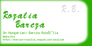 rozalia barcza business card